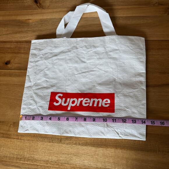 Supreme Box Logo Reuseable Shopping Tote Bag White Red - Picture 7 of 10
